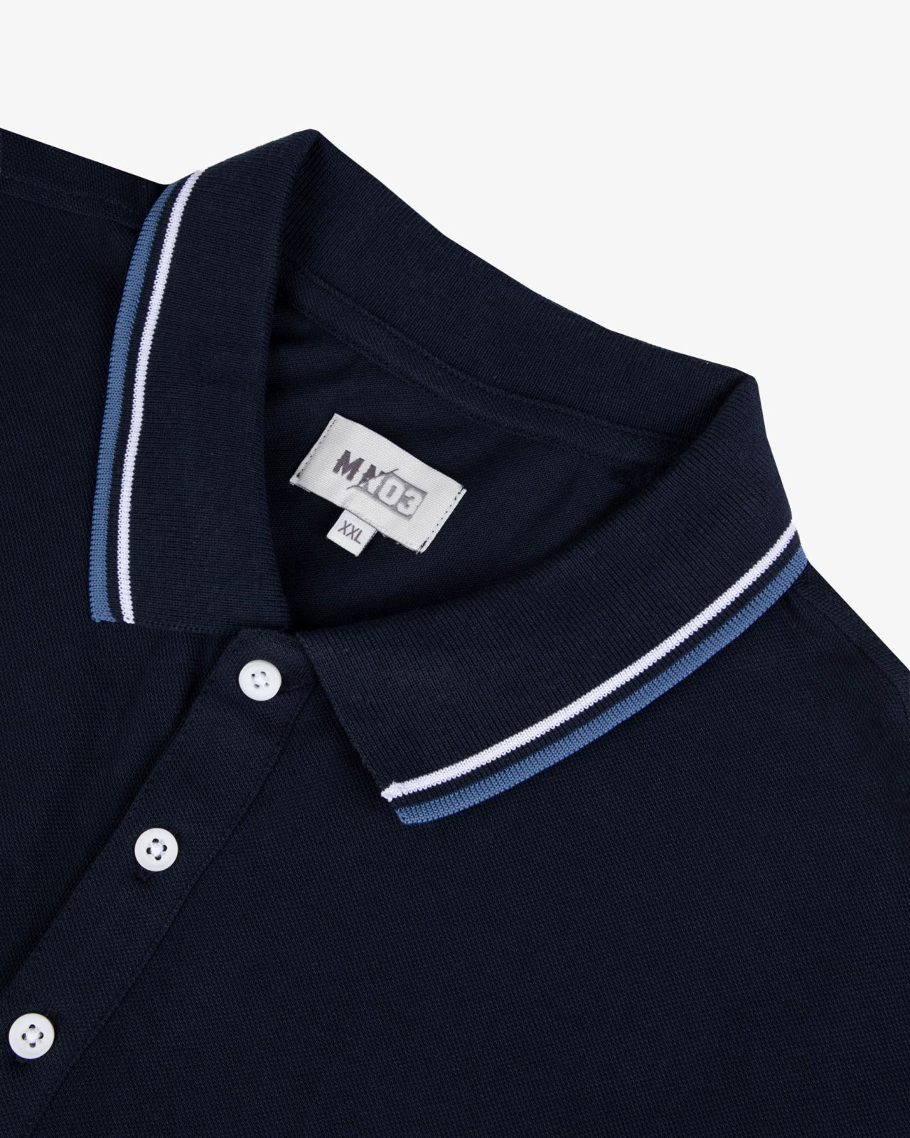 Polo piqué grande taille bleu marine