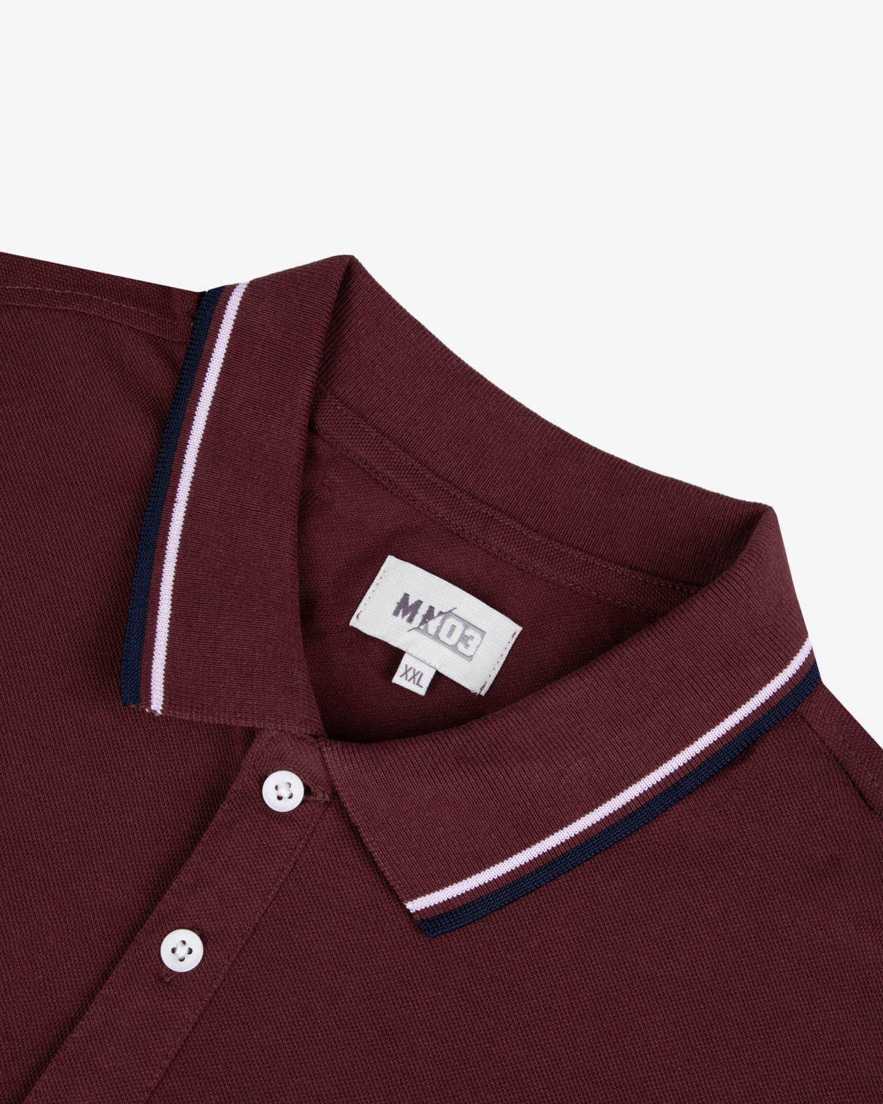 Polo piqué grande taille bordeaux