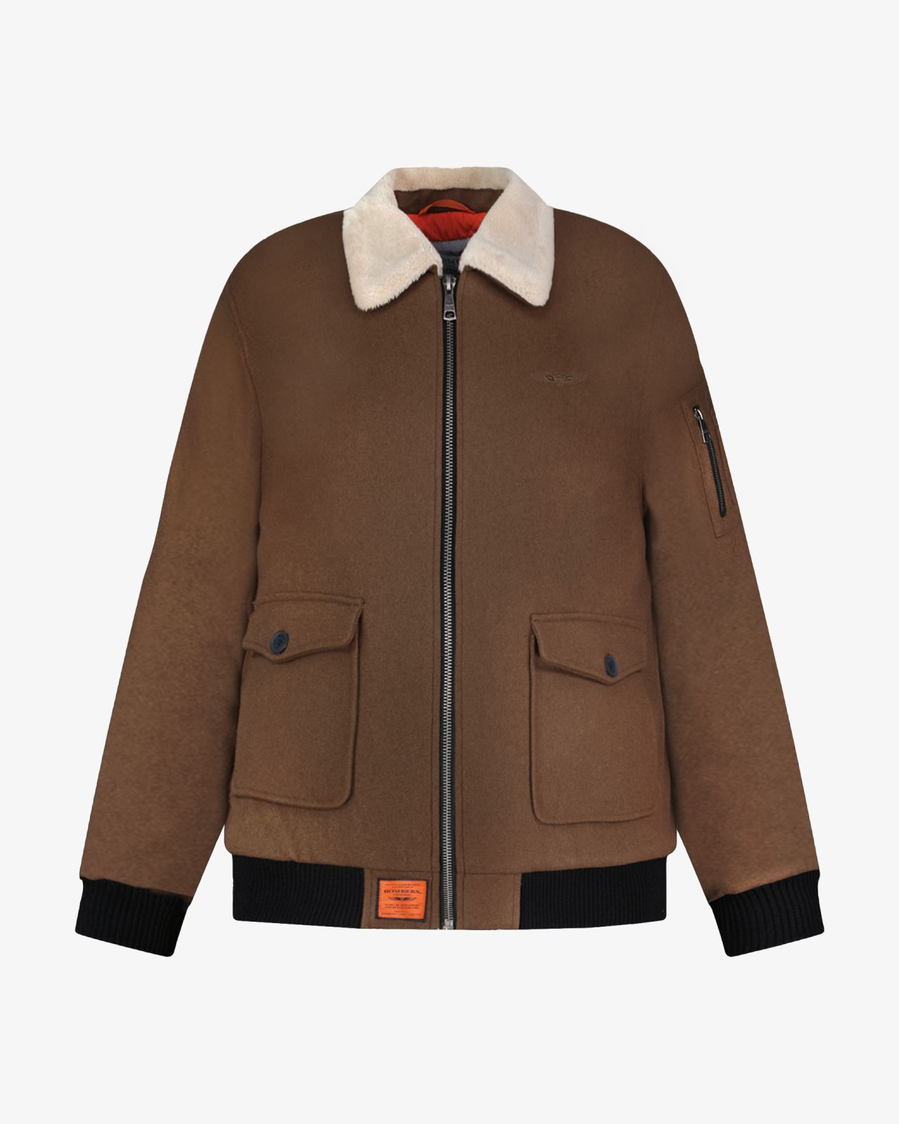 Blouson aviateur grande taille marron