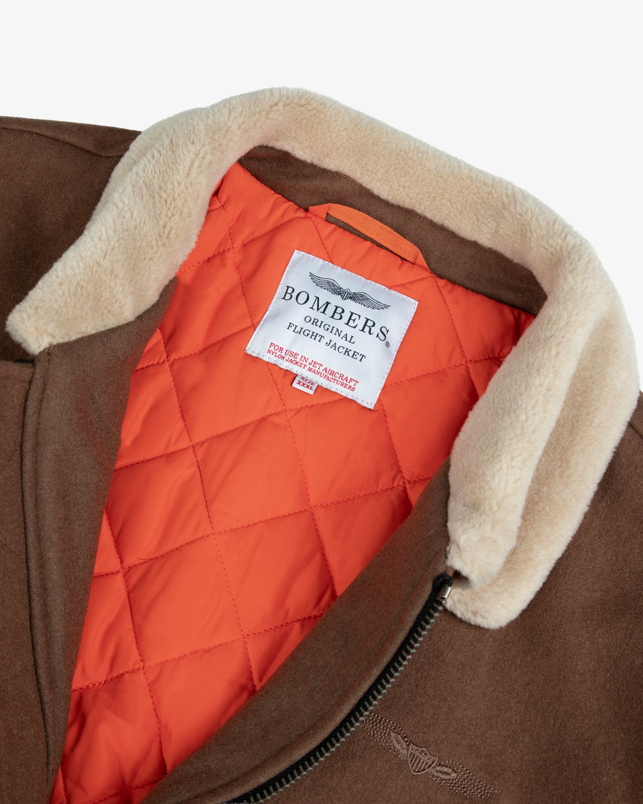 Blouson aviateur grande taille marron