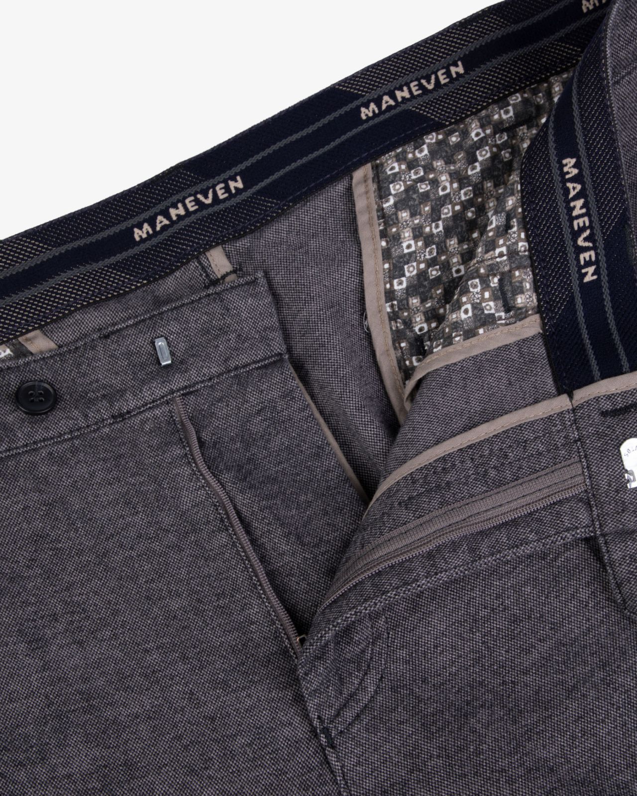 Pantalon chino grande taille flanelle anthracite
