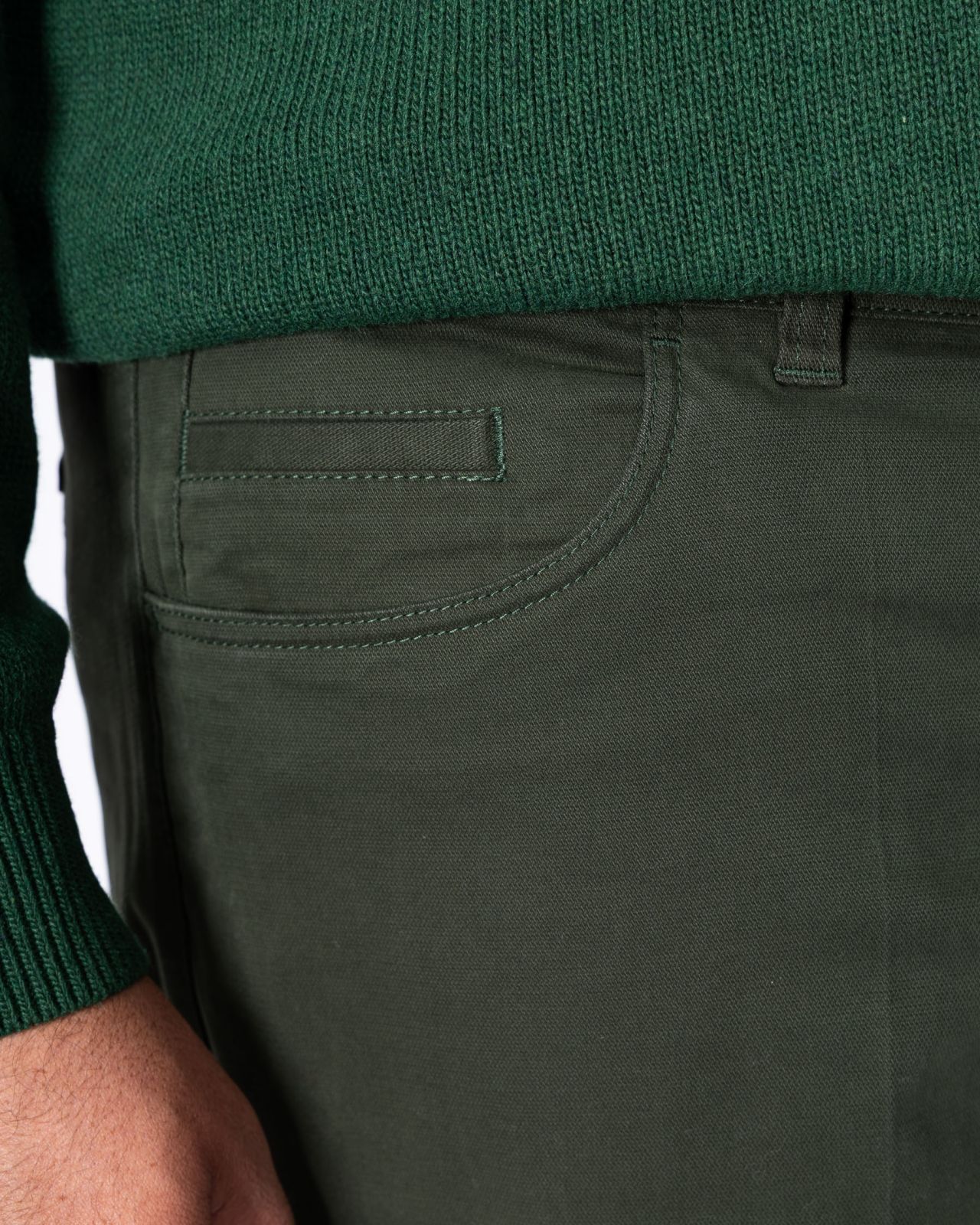 Pantalon chino grande taille twill vert