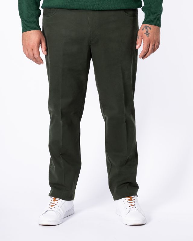 Pantalon chino grande taille twill vert