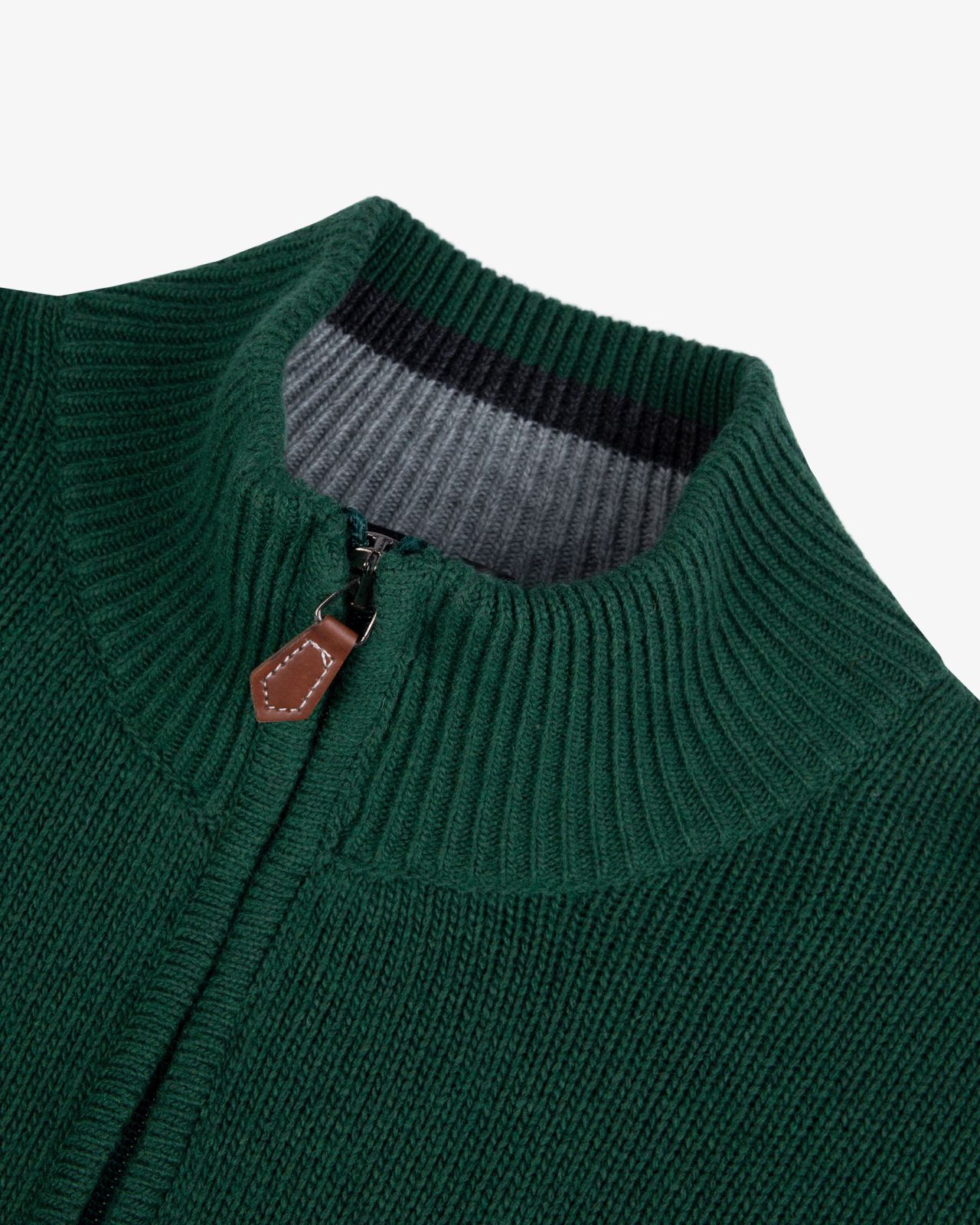 Pull col camionneur grande taille vert
