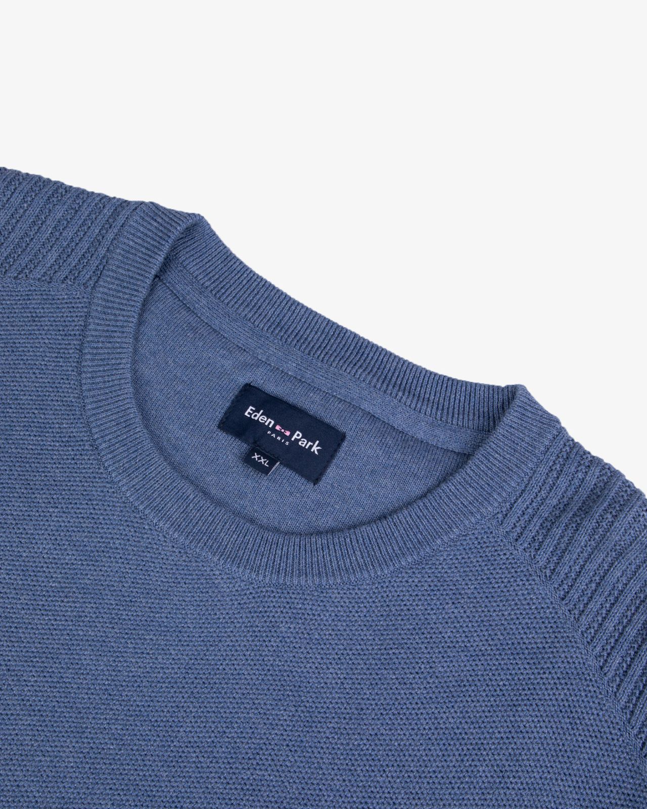 Pull nid d'abeille grande taille bleu indigo