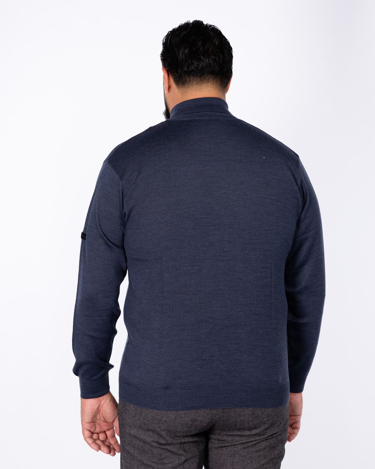 Pull mérinos grande taille bleu indigo