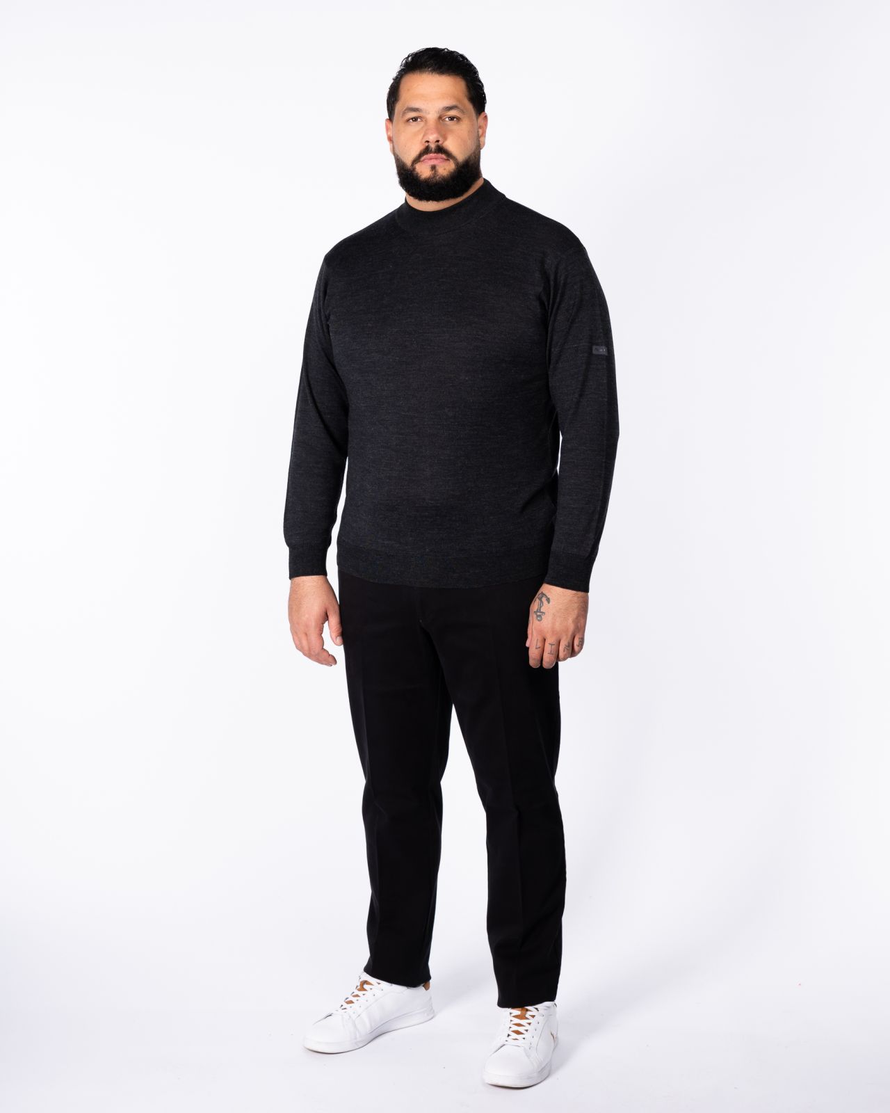 Pull mérinos grande taille anthracite