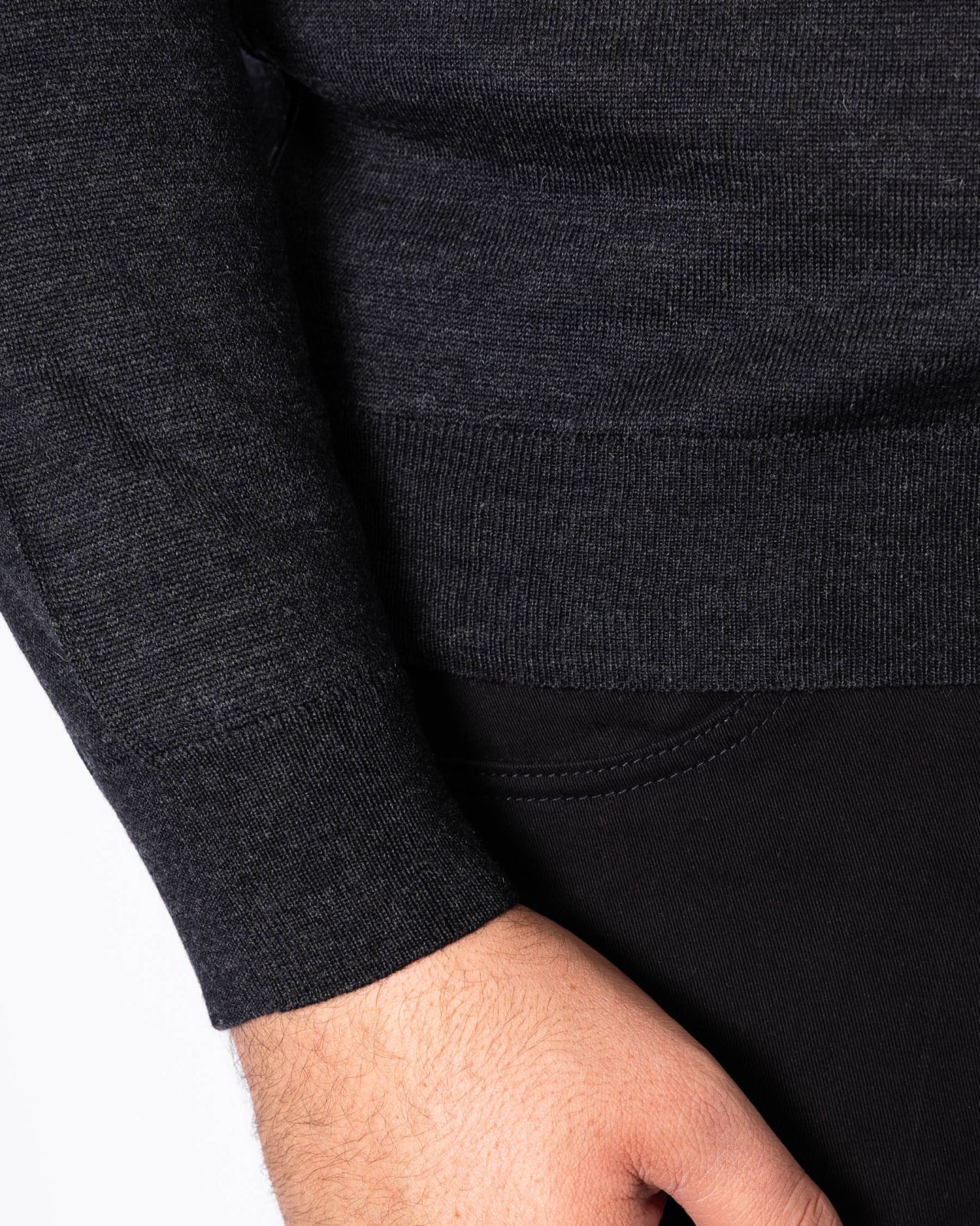 Pull mérinos grande taille anthracite