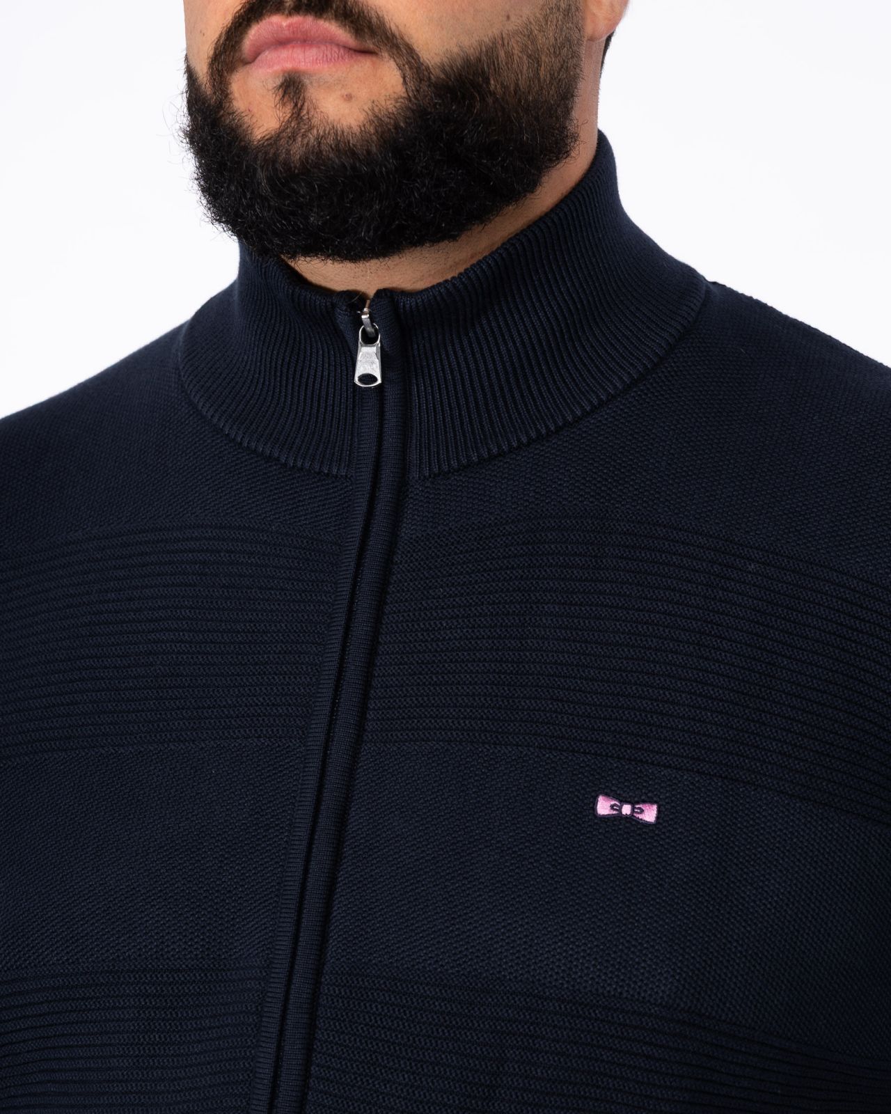 Gilet zippé grande taille bleu marine