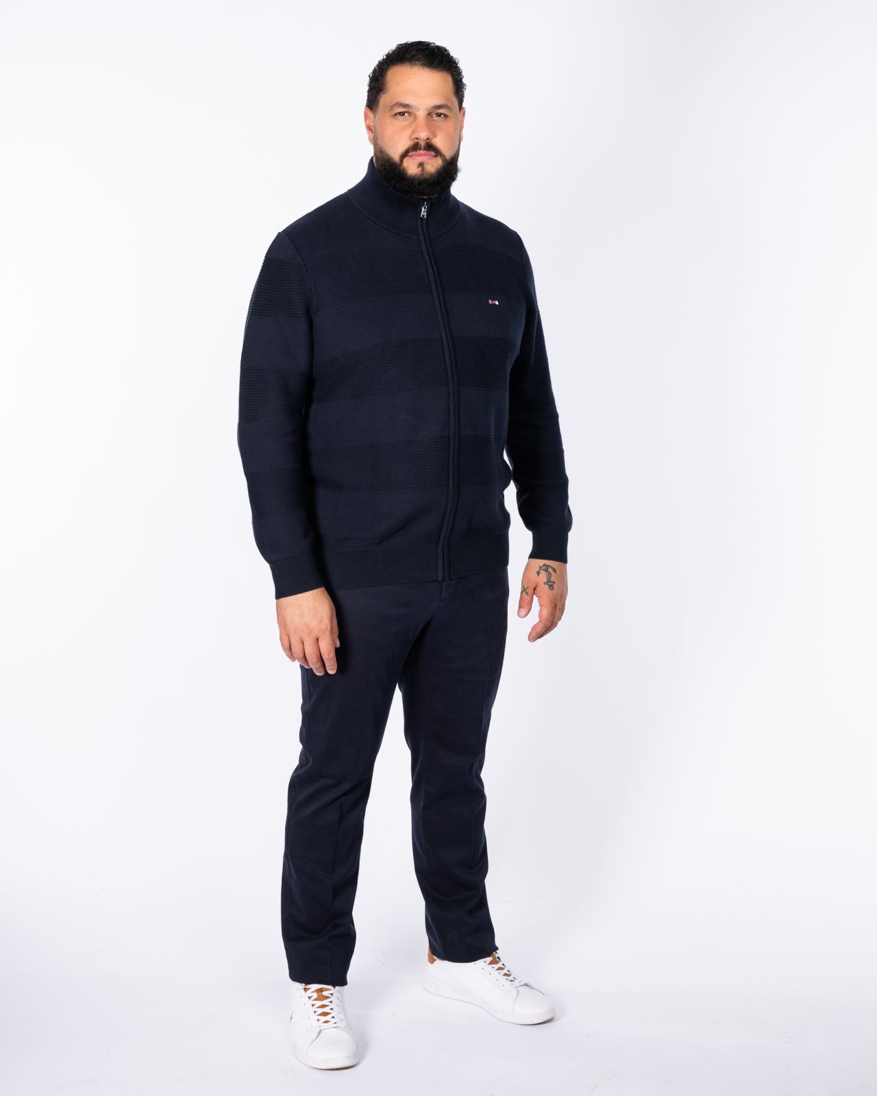 Gilet zippé grande taille bleu marine