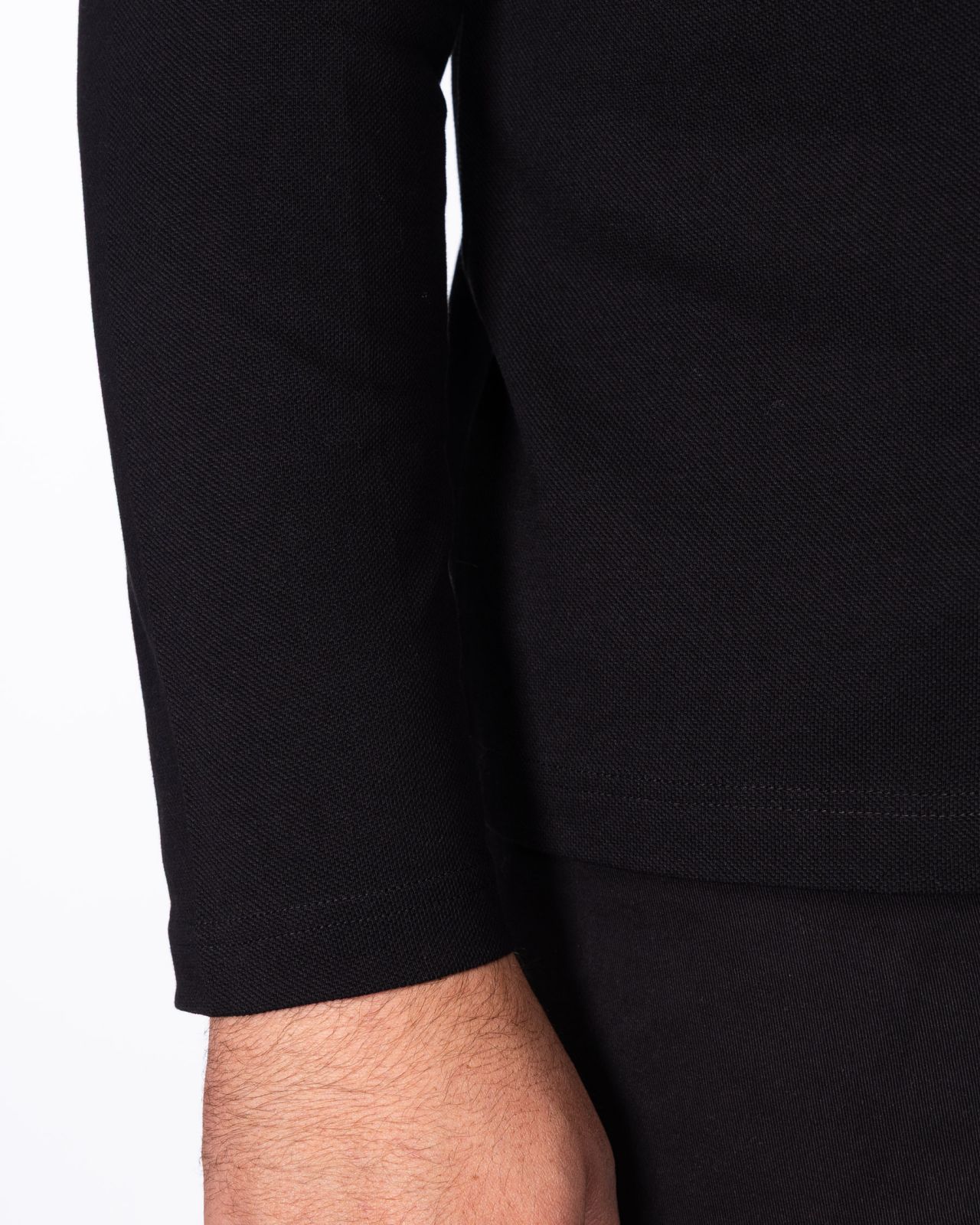 Polo manches longues grande taille noir