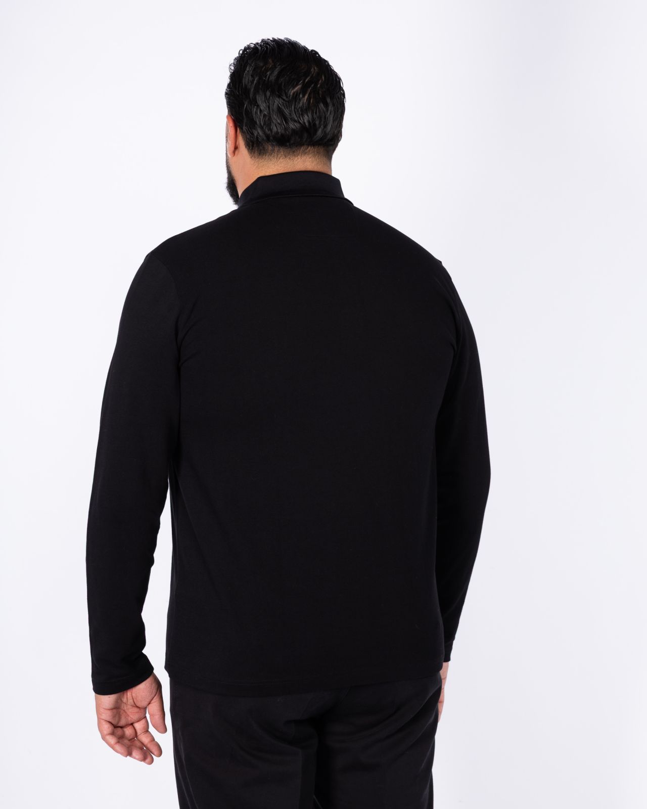 Polo manches longues grande taille noir