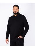 Polo manches longues grande taille noir