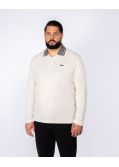Polo manches longues grande taille blanc