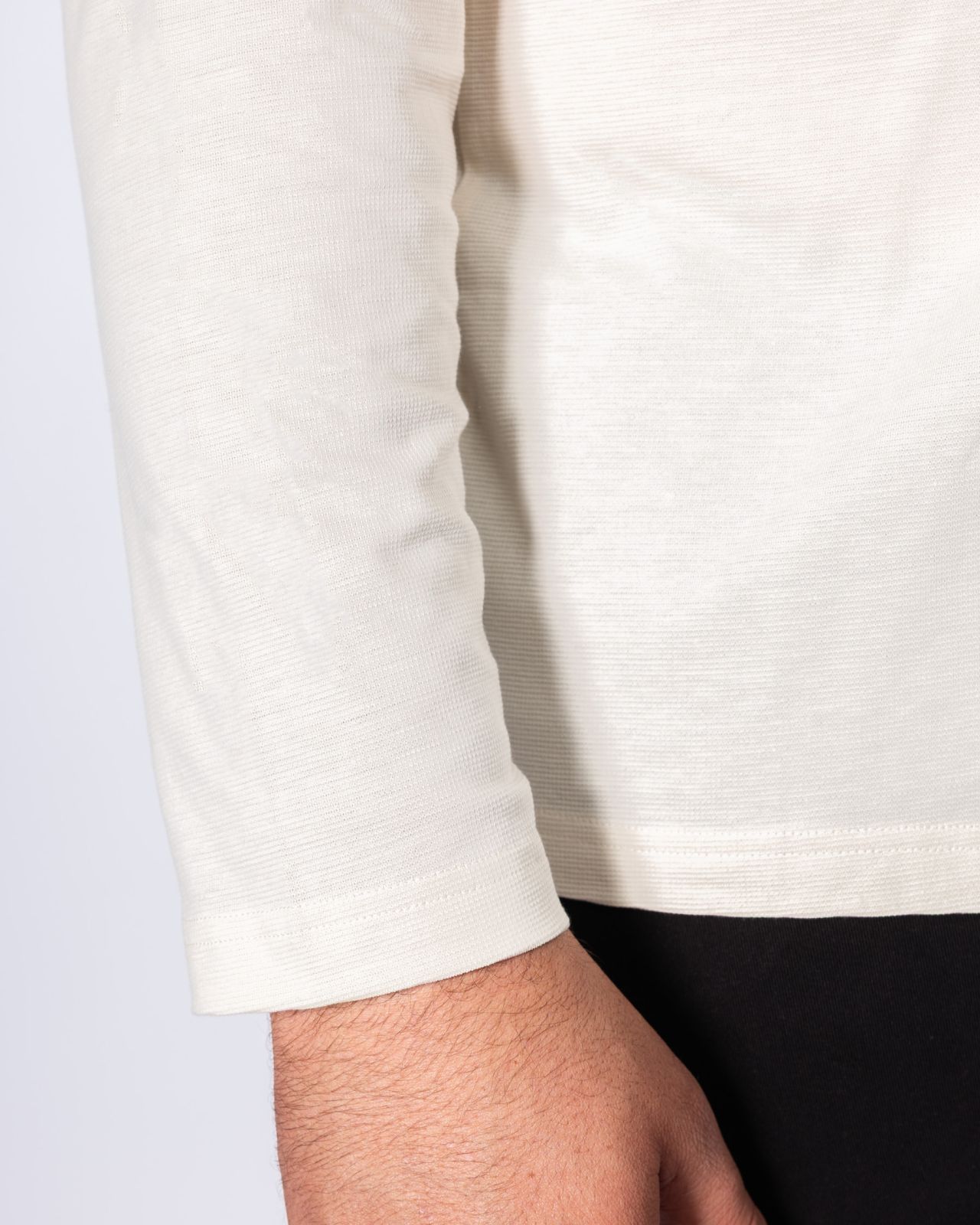 Polo manches longues grande taille blanc