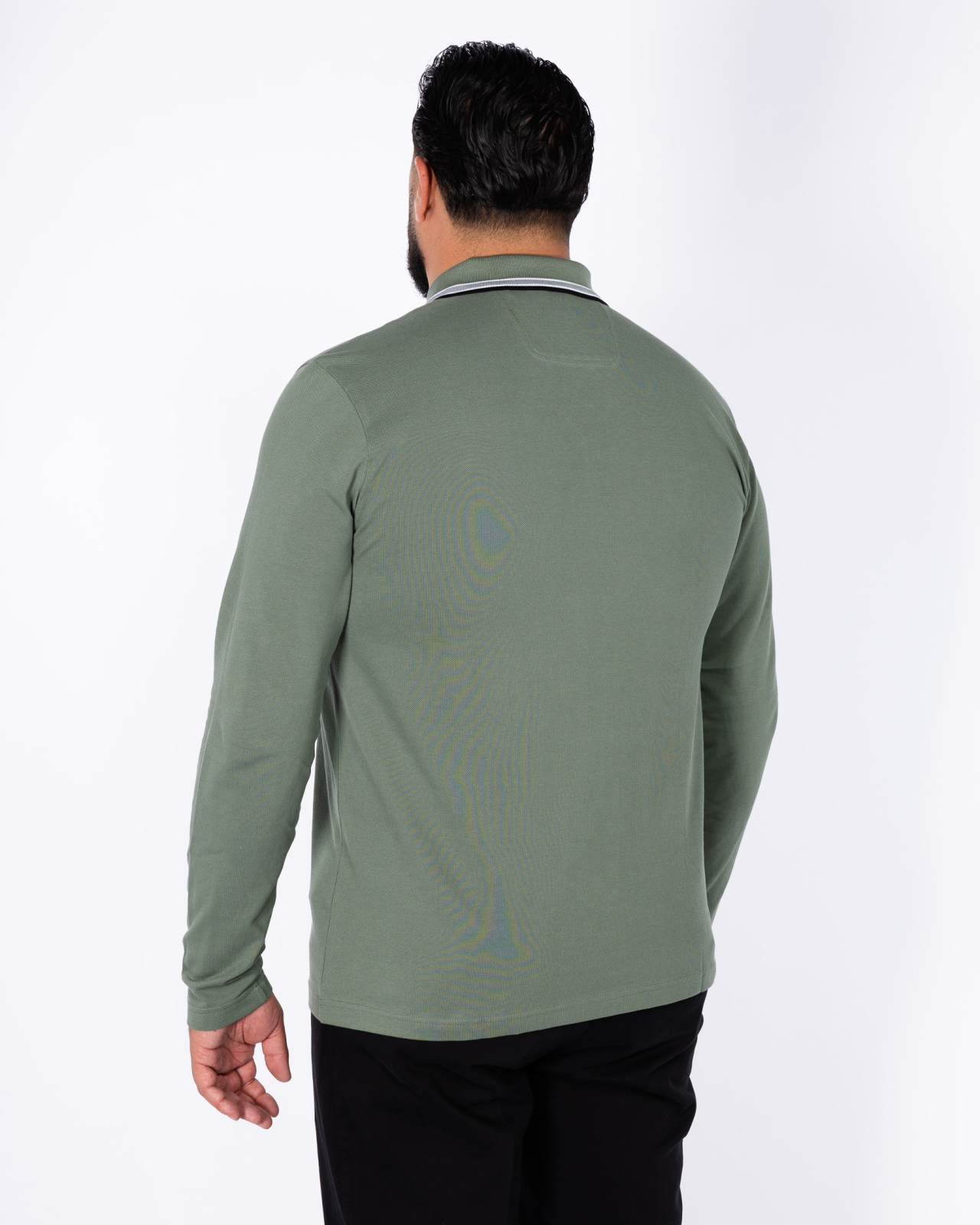 Polo manches longues grande taille vert