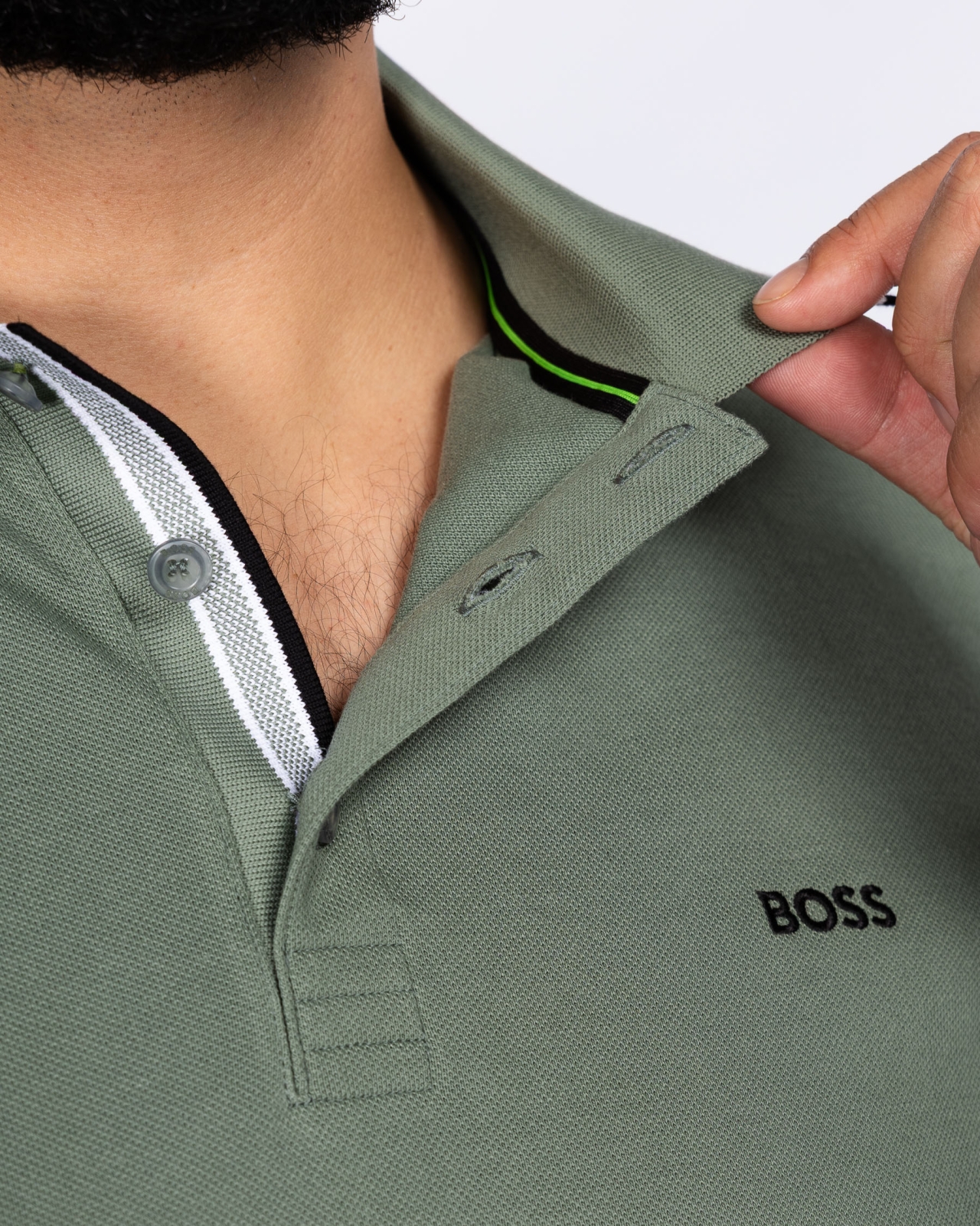 Polo manches longues grande taille vert