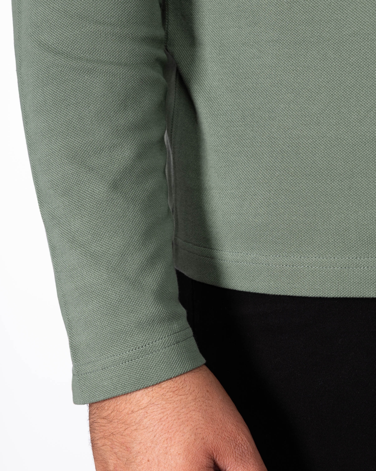 Polo manches longues grande taille vert