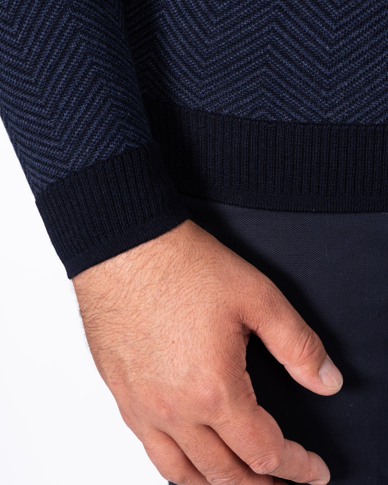 Pull col camionneur grande taille bleu marine