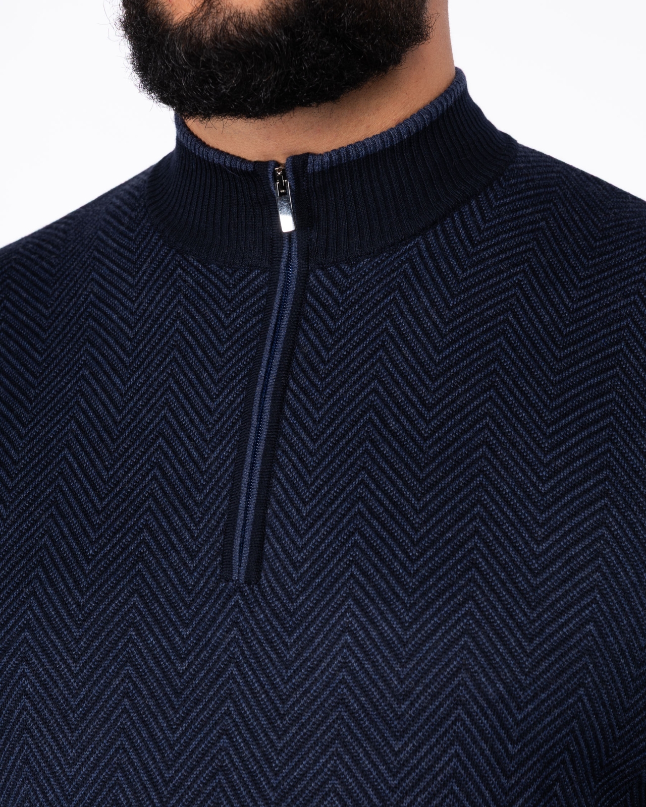 Pull col camionneur grande taille bleu marine