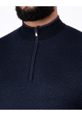Pull col camionneur grande taille bleu marine
