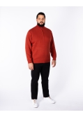 Pull col camionneur grande taille orange