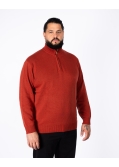 Pull col camionneur grande taille orange