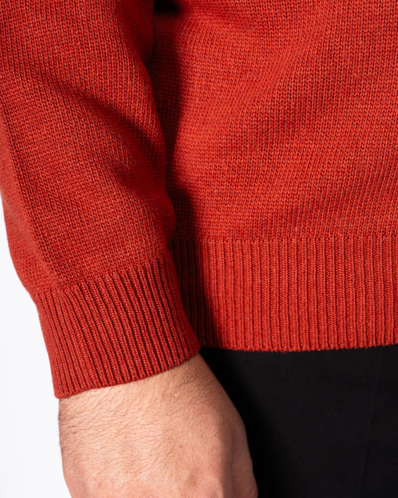 Pull col camionneur grande taille orange