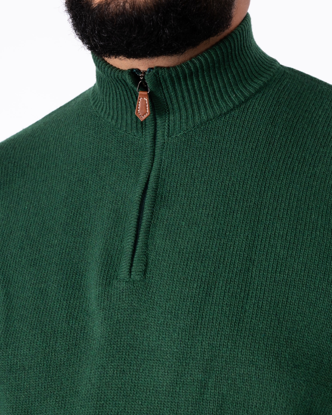 Pull col camionneur grande taille vert