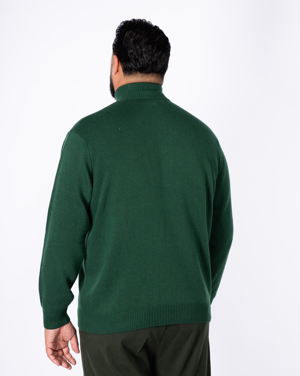 Pull col camionneur grande taille vert