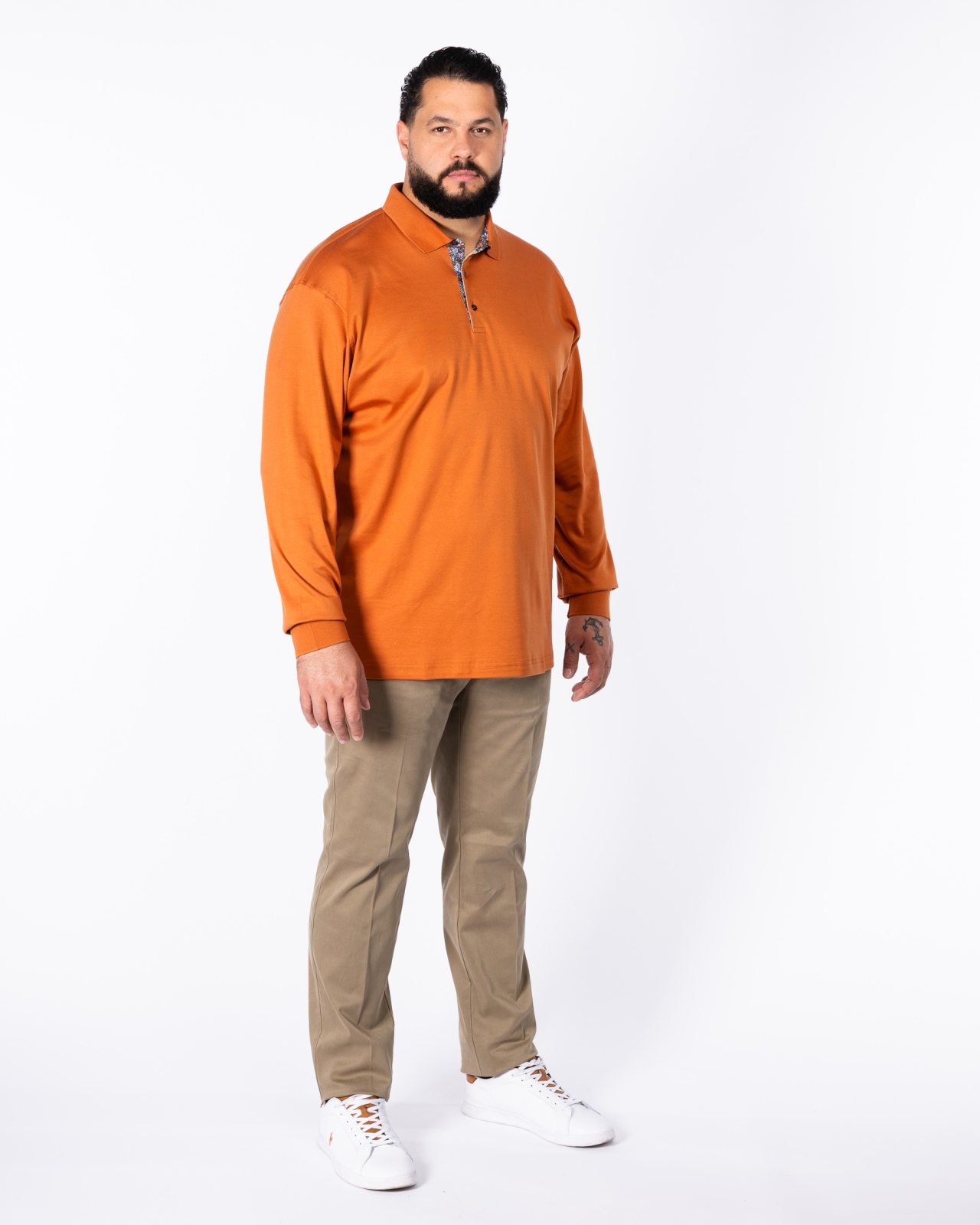 Polo jersey grande taille orange