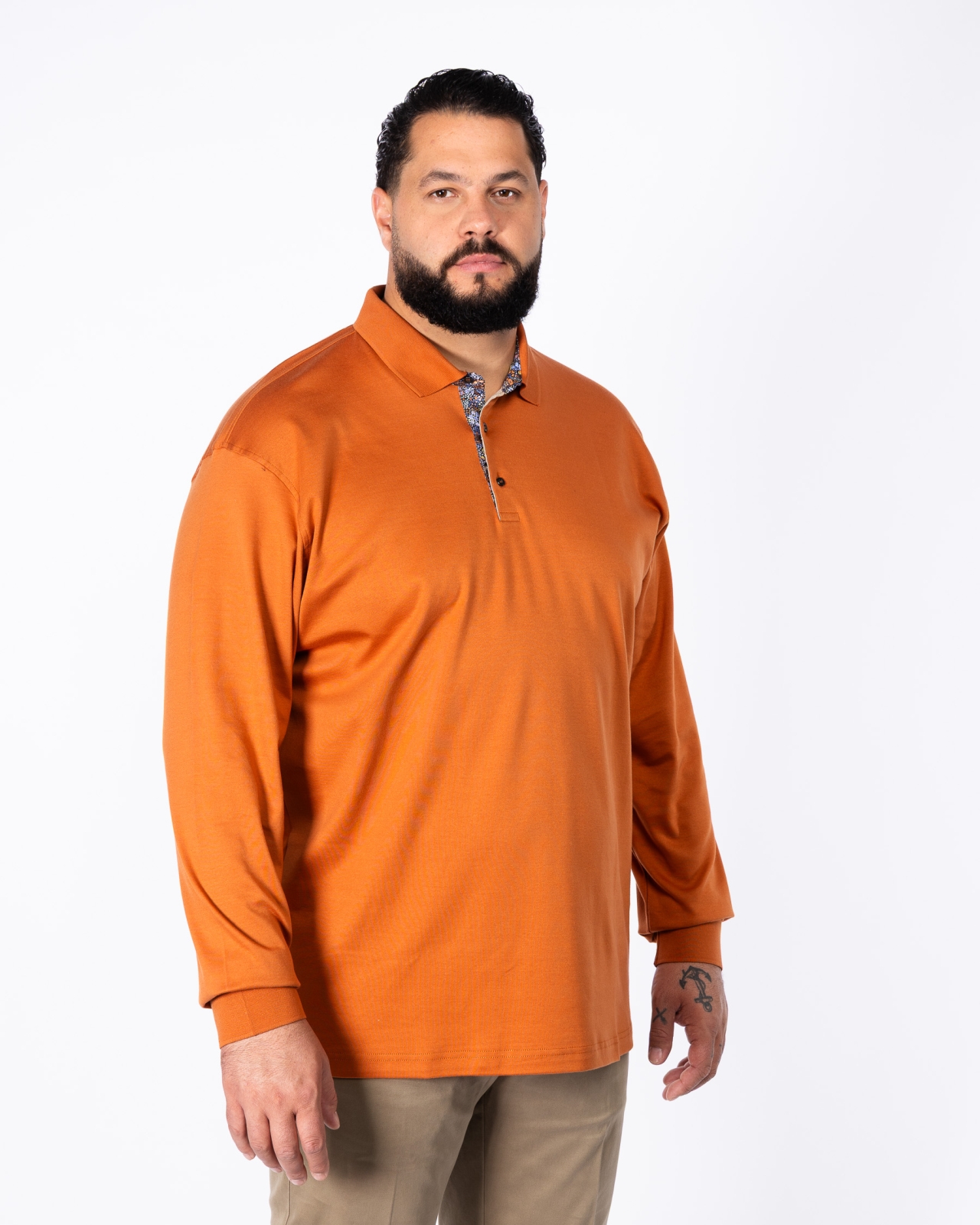 Polo jersey grande taille orange