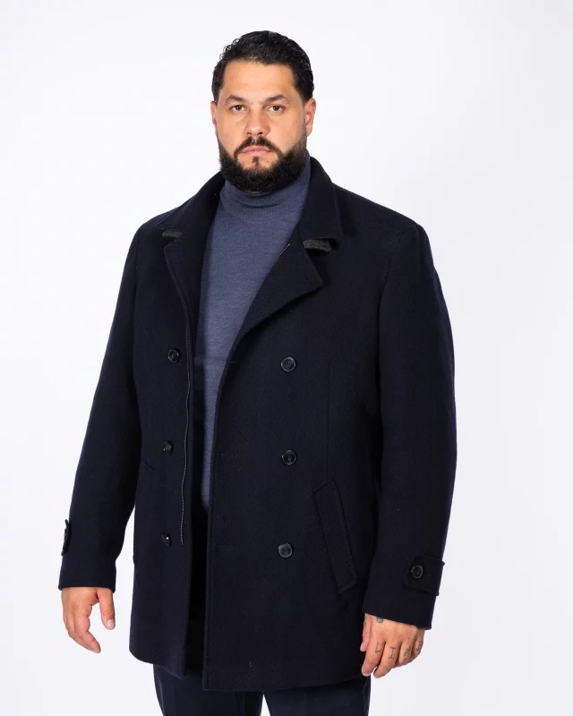 Manteau caban grande taille bleu marine