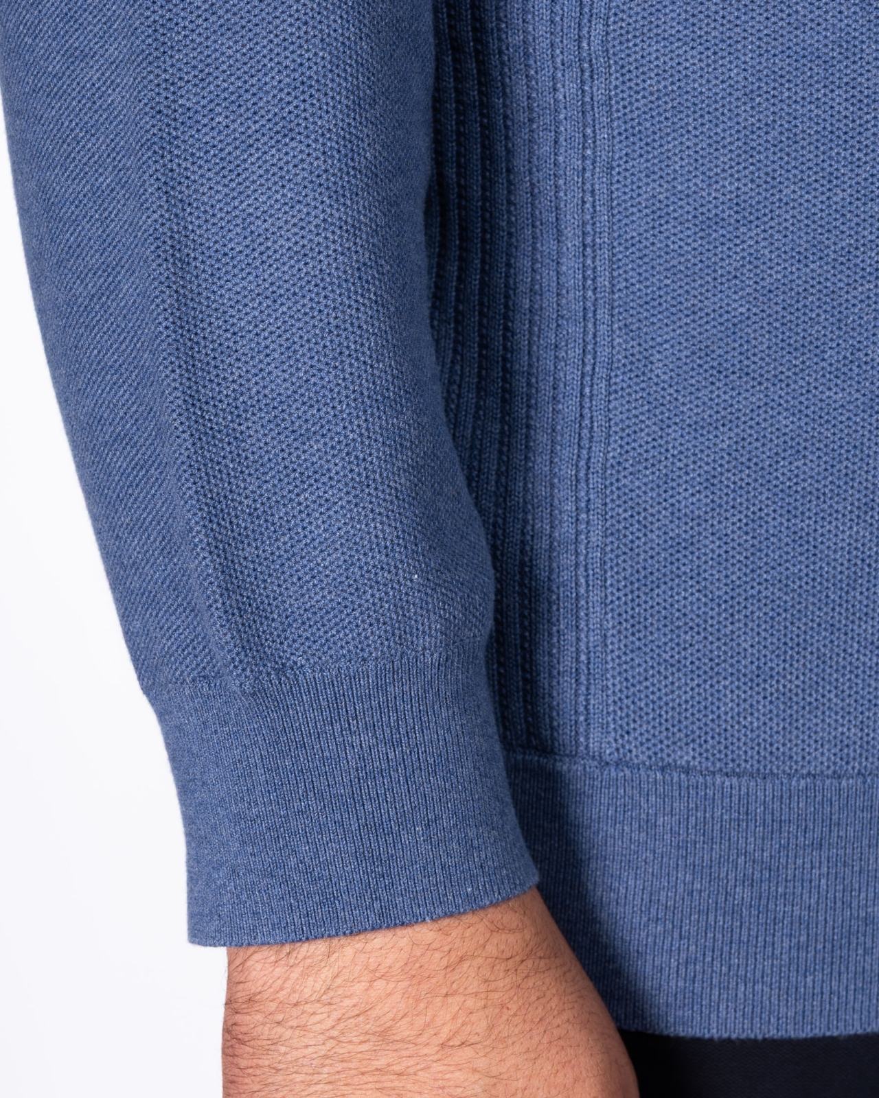 Pull nid d\'abeille grande taille bleu indigo