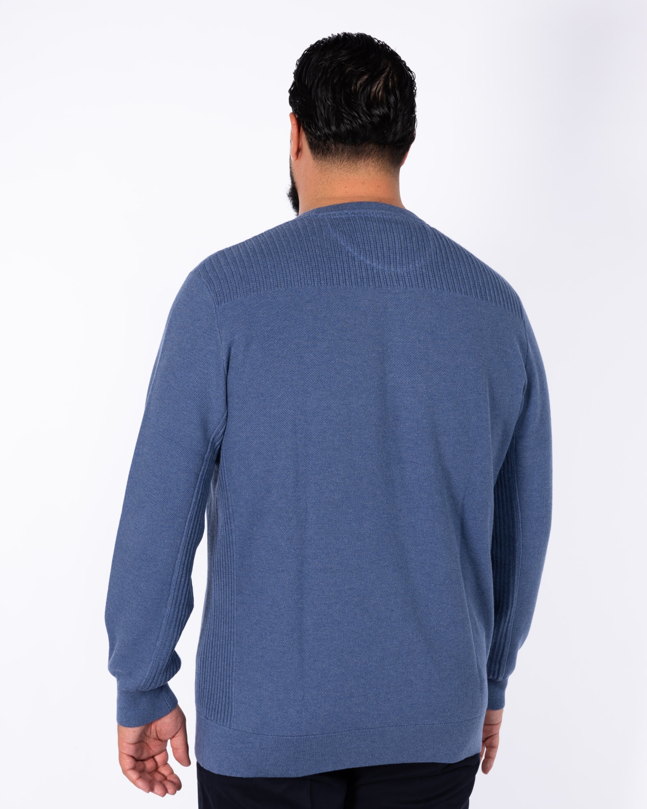 Pull nid d\'abeille grande taille bleu indigo
