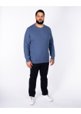Pull nid d\'abeille grande taille bleu indigo