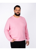Pull nid d\'abeille grande taille rose
