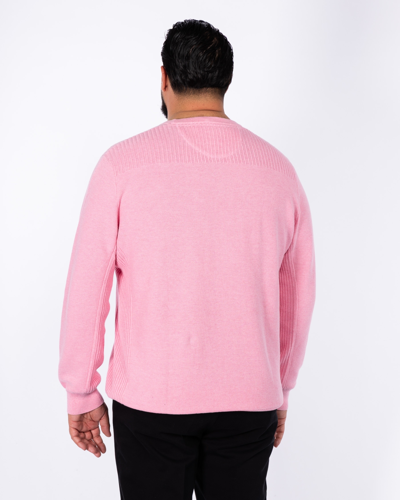 Pull nid d\'abeille grande taille rose