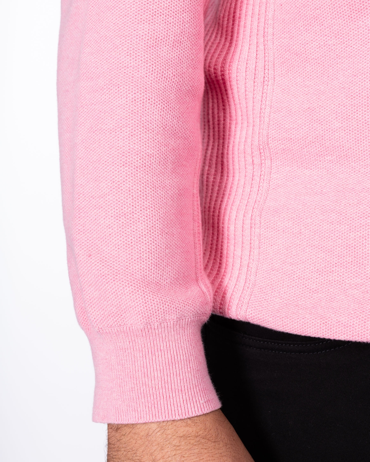 Pull nid d\'abeille grande taille rose