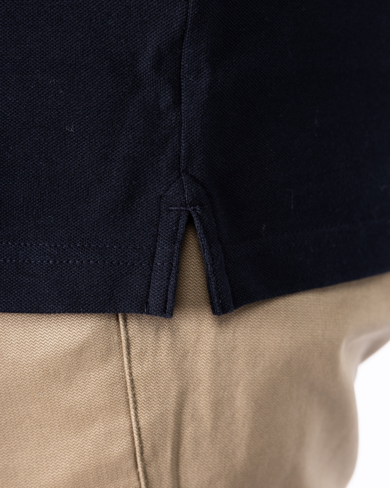 Polo manches longues piqué grande taille bleu marine