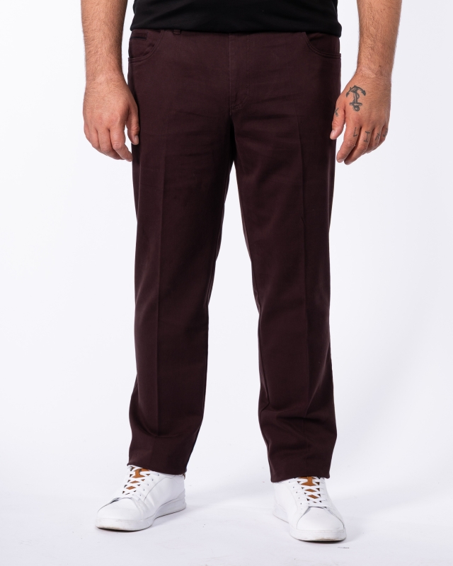 Pantalon chino grande taille twill bordeaux
