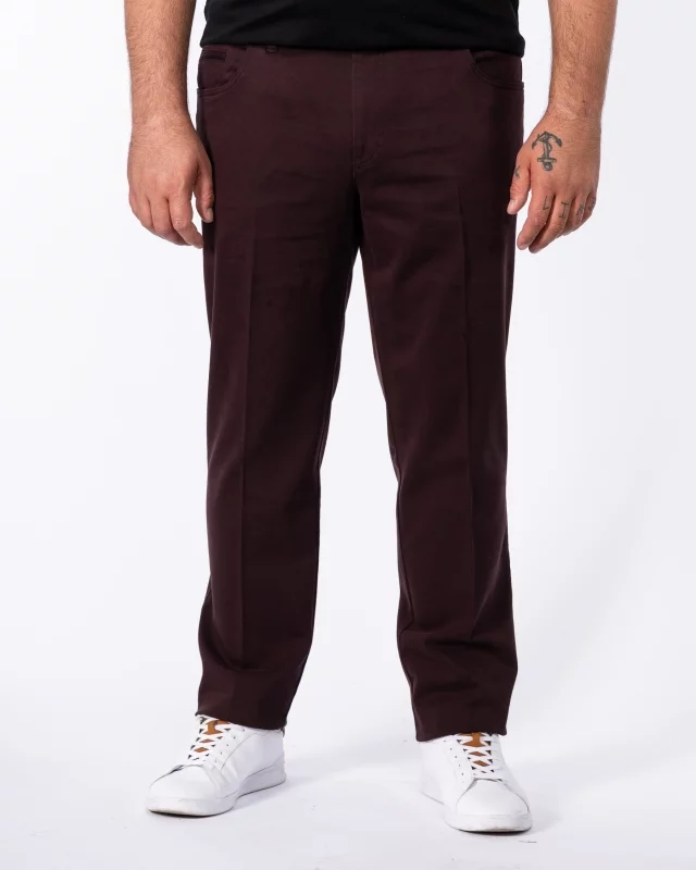 Pantalon chino grande taille twill bordeaux