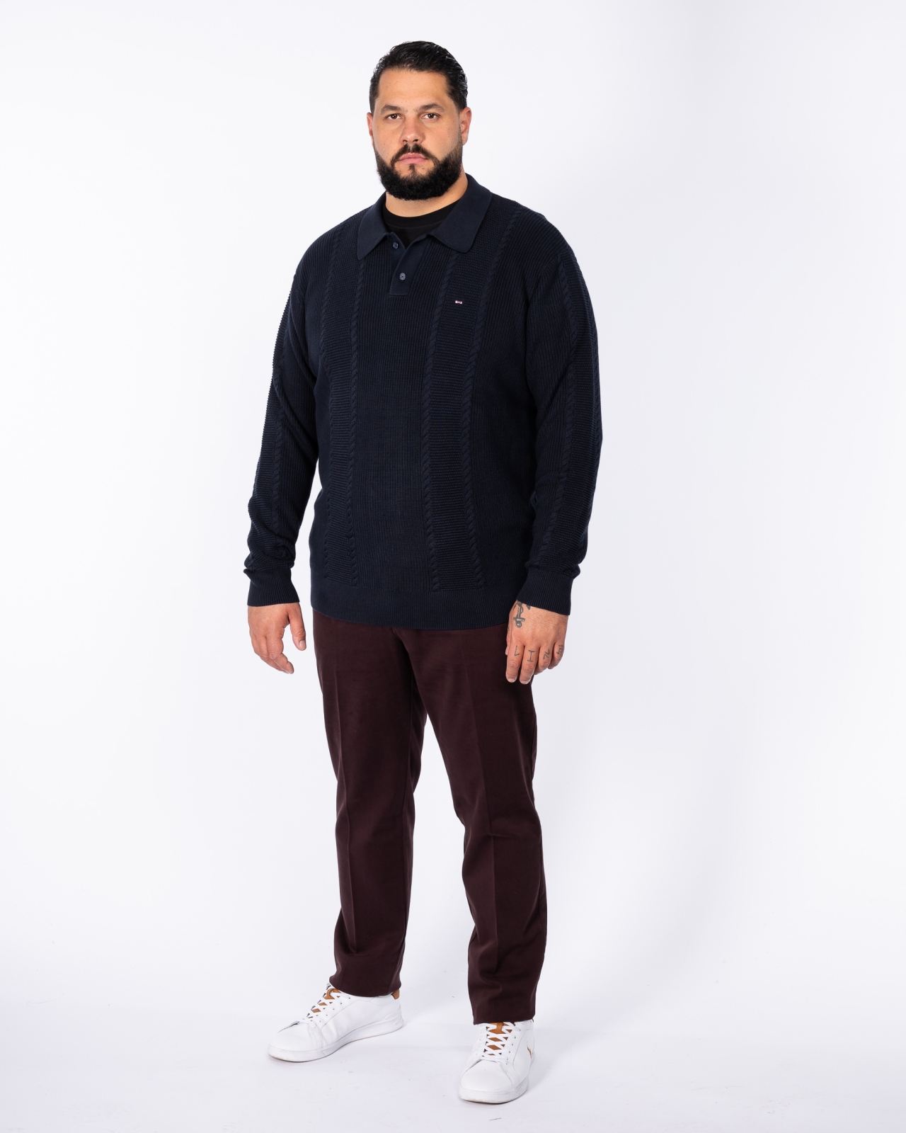 Pantalon chino grande taille twill bordeaux