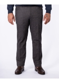 Pantalon chino grande taille flanelle anthracite