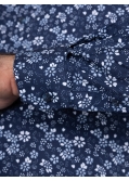 Chemise à fleurs grande taille bleu marine