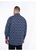 Chemise à fleurs grande taille bleu marine