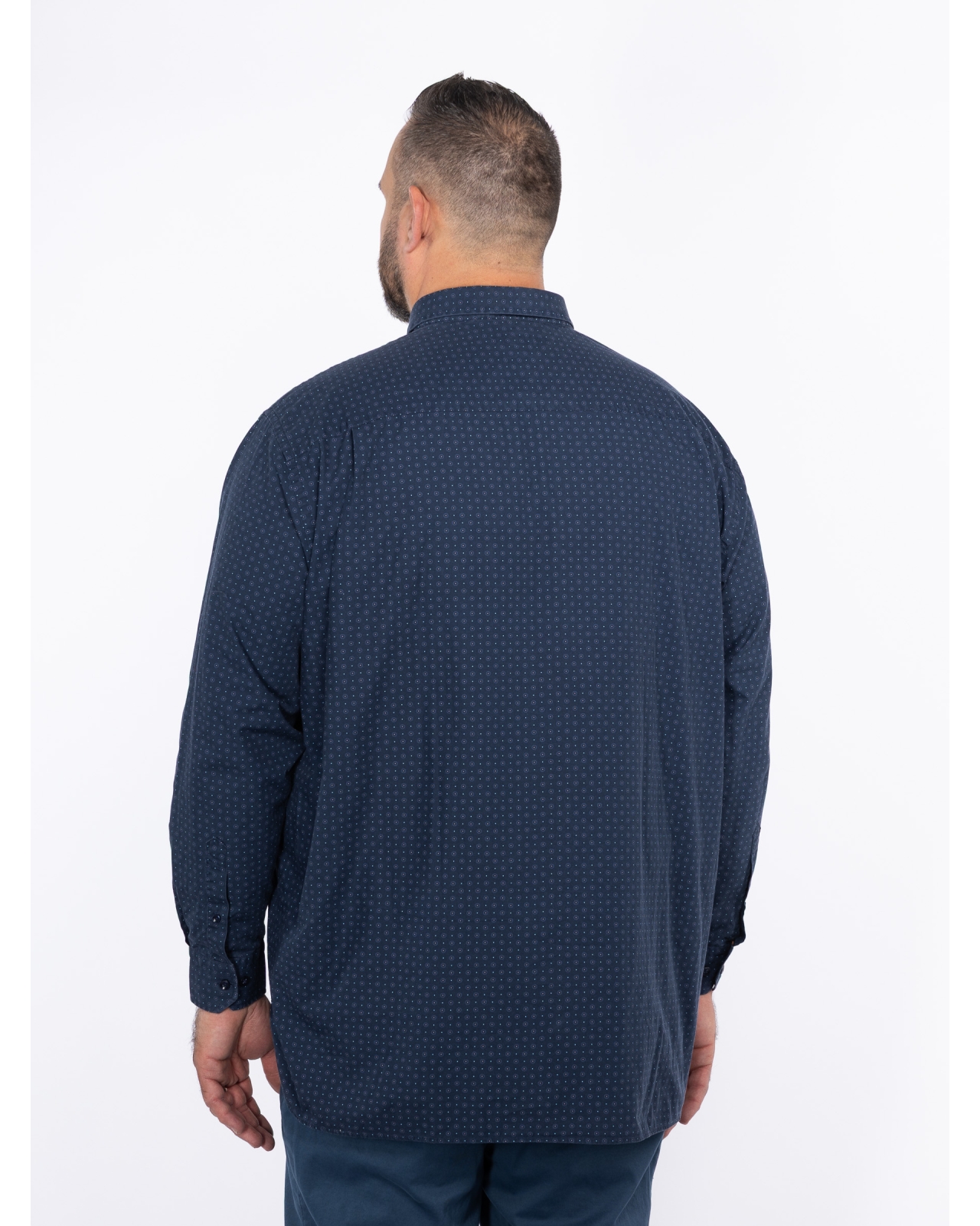 Chemise à pois grande taille bleu marine