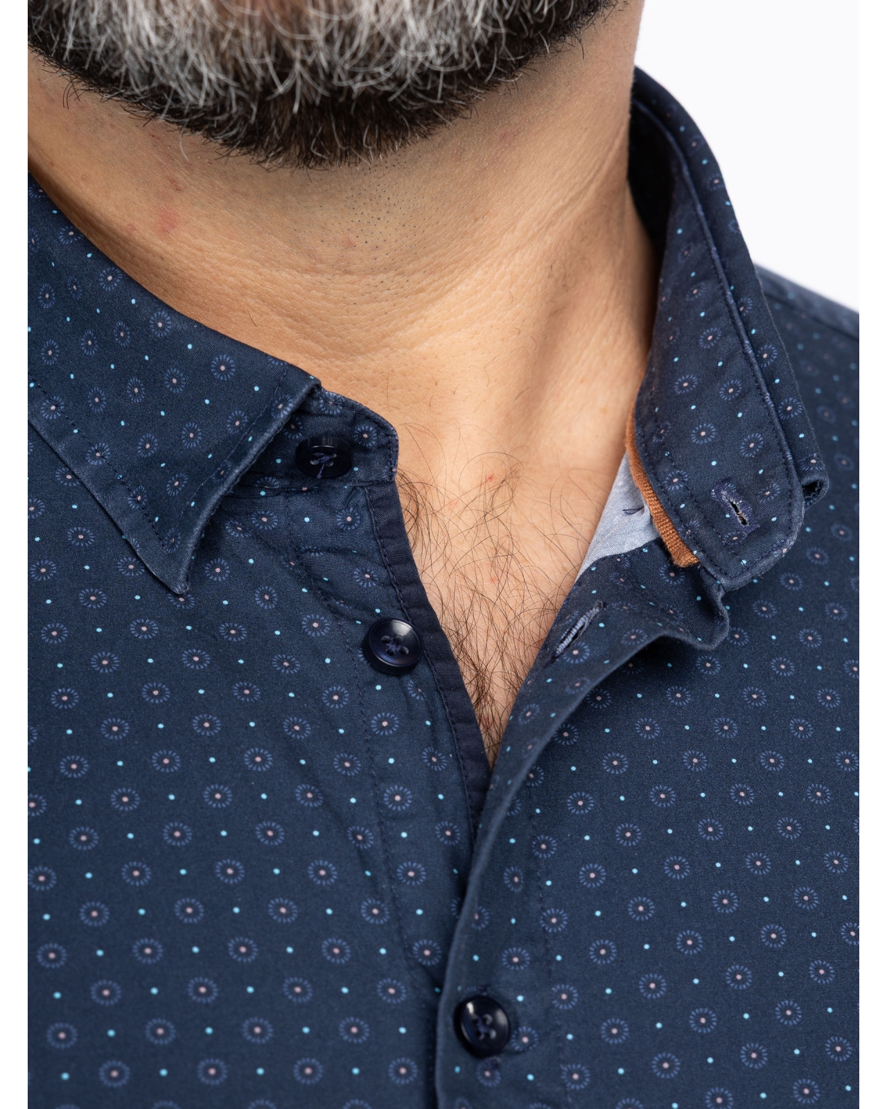 Chemise à pois grande taille bleu marine