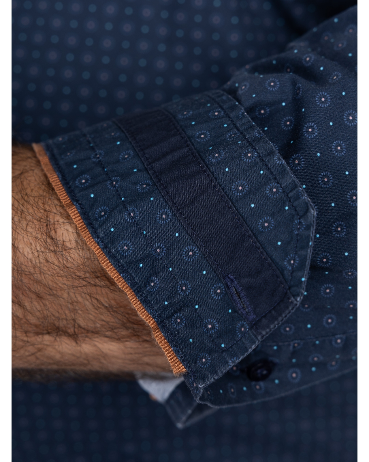 Chemise à pois grande taille bleu marine