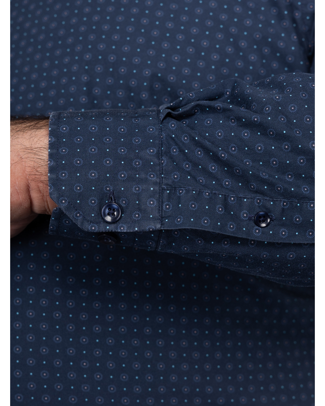 Chemise à pois grande taille bleu marine